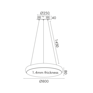 Κρεμαστό Φωτιστικό LED 70W 5600lm CCT Λευκό D80 KALLISTA ACA – HM27LEDP80WHCCT