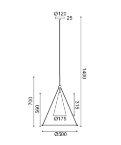 ΚΡΕΜΑΣΤΟ ΦΩΤΙΣΤΙΚΟ 1ΧΕ27 ΛΕΥΚΟ+ΜΑΥΡΟ ΜΕΤ/ΚΟ+ΓΥΑΛΙ D50XH140CM TEMPLE ACA DECOR – HM281P50WB