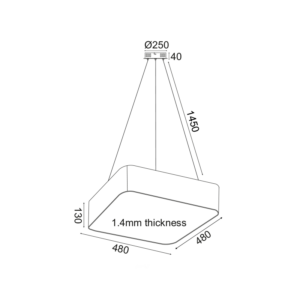 ΚΡΕΜΑΣΤΟ Φ/Σ LED 40W 4000LM CCT ΛΕΥΚΟ ΜΕΤ/ΚΟ 48X48XH140CM EMERY ACA – HM28LEDP48WHCCT