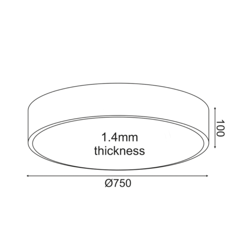 ΟΡΟΦΗΣ Φ/Σ LED 60W 5600LM CCT ΜΑΥΡΟ ΜΕΤ/ΚΟ D75XH10CM OPTIMUS ACA – HM29LEDC75BKCCT