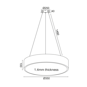 ΚΡΕΜΑΣΤΟ Φ/Σ LED 32W 3180LM CCT ΛΕΥΚΟ ΜΕΤ/ΚΟ D35XH140CM OPTIMUS ACA – HM29LEDP35WHCCT