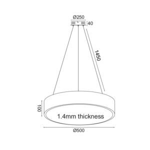 ΚΡΕΜΑΣΤΟ Φ/Σ LED 50W 4800LM CCT ΛΕΥΚΟ ΜΕΤ/ΚΟ D50XH135CM OPTIMUS ACA – HM29LEDP50WHCCT
