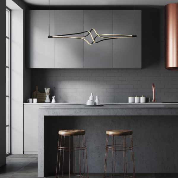 Κρεμαστό Φωτιστικό Ράγα LED 48W 3800lm CCT  Μαύρο Αλουμίνιο ACA – HM607LEDPBKCCT