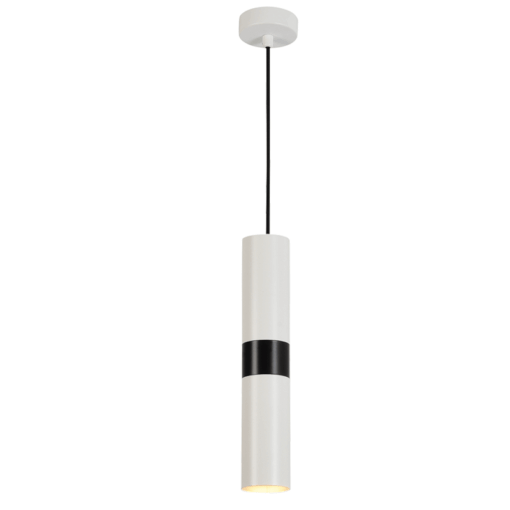 ACA DECOR  κρεμαστό φωτιστικό 1xGU10 από μέταλλο σε λευκό με μαύρο – HM851P6WH