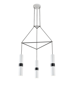 ACA DECOR   κρεμαστό φωτιστικό 3xGU10 από μέταλλο σε λευκό με μαύρο – HM853P56WH