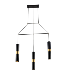 ACA DECOR   κρεμαστό φωτιστικό 3xGU10 από μέταλλο μαύρο και ορείχαλκο – HM853P66BK