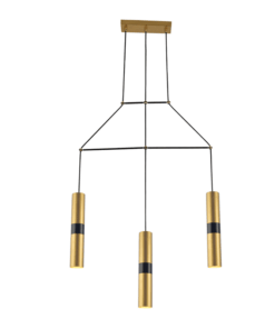 ACA DECOR   κρεμαστό φωτιστικό 3xGU10 από μέταλλο σε ορείχαλκο και μαύρο – HM853P66BR