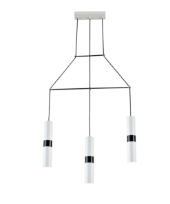 ACA DECOR   κρεμαστό φωτιστικό 3xGU10 από μέταλλο σε λευκό με μαύρο – HM853P66WH
