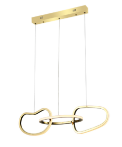 Κρεμαστό Φωτιστικό Ράγα Ring LED 42W 3200lm CCT με 3 Χρυσά Δαχτυλίδια ACA – HM88LEDP3GDCCT