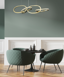 Κρεμαστό Φωτιστικό Ράγα LED 60W 4800lm CCT με 4 Χρυσά Δαχτυλίδια ACA – HM88LEDP4GDCCT