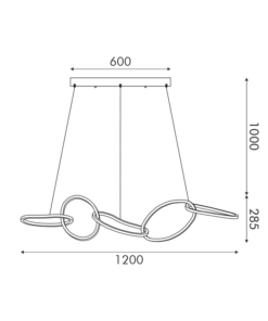 Κρεμαστό Φωτιστικό Ράγα Ring LED 72W 5700lm CCT με 5 Χρυσά Δαχτυλίδια ACA – HM88LEDP5GDCCT