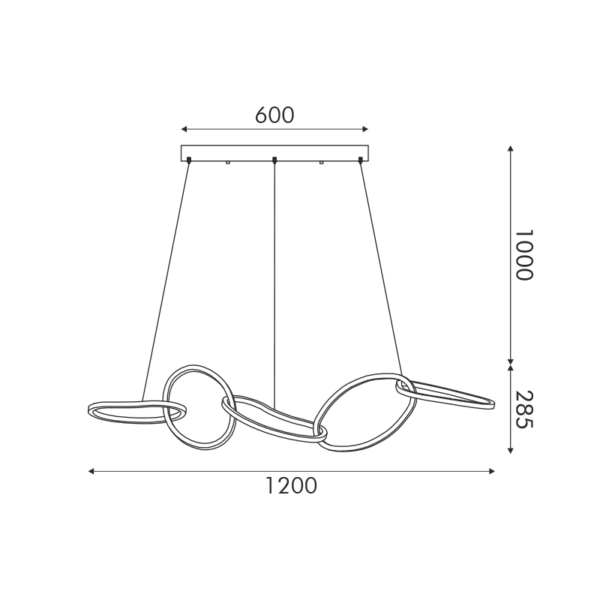 Κρεμαστό Φωτιστικό Ράγα Ring LED 72W 5700lm CCT με 5 Χρυσά Δαχτυλίδια ACA – HM88LEDP5GDCCT