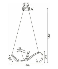 ACA DECOR   κρεμαστό φωτιστικό led 40w 2400lm 3000k σε ορείχαλκο – HM91LEDP64BR