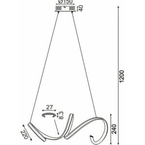 ACA DECOR   κρεμαστό φωτιστικό led 40w 2400lm 3000k σε ορείχαλκο – HM91LEDP64BR