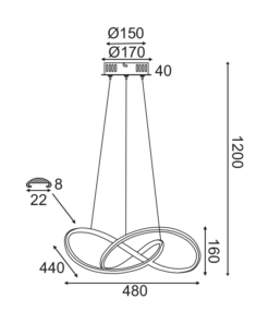 ACA DECOR Κρεμαστό Φωτιστικό LED 48W 2880lm 3000K σε Λευκό Xρώμα – HM92LEDP48WH