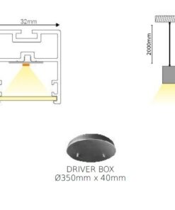 Κρεμαστό Γραμμικό Φωτιστικό σε Σχήμα Κύκλου/S/Ευθεία HOLY ACA