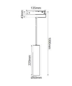 ΜΑΥΡΟ ΜΑΤ ΜΑΓΝΗΤΙΚΟ ΚΡΕΜΑΣΤΟ ΦΩΤΙΣΤΙΚΟ 48V DC 9W 3000K 950LM 36° OSRAM RA90 Φ50*220MM ACA – HUBEP930B