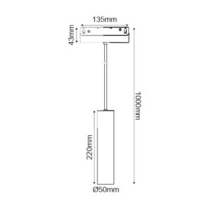 ΜΑΥΡΟ ΜΑΤ ΜΑΓΝΗΤΙΚΟ ΚΡΕΜΑΣΤΟ ΦΩΤΙΣΤΙΚΟ 48V DC 9W 3000K 950LM 36° OSRAM RA90 Φ50*220MM ACA – HUBEP930B