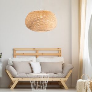 Κρεμαστό Φωτιστικό Σύμη 1xΕ27 Μπαμπού D56xΗ35cm ACA – HX477P