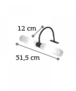 InLight Επιτοίχιο φωτιστικό από μαύρο μέταλλο και αμμοβολή γυαλί (1049-Μαύρο)