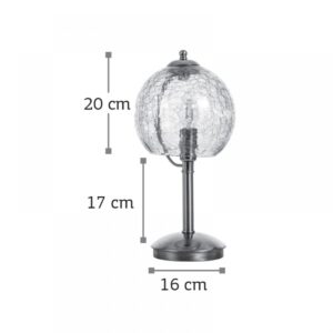 InLight Επιτραπέζιο φωτιστικό από νίκελ ματ μέταλλο και διάφανο κρακελέ γυαλί (3366-Διάφανο)