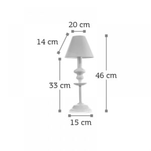 InLight Επιτραπέζιο φωτιστικό από λευκό μέταλλο και υφασμάτινο καπέλο (3420-Λευκό)
