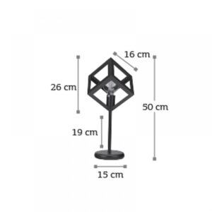 InLight Επιτραπέζιο φωτιστικό από μαύρο μέταλλο 1XE27 D:50cm (3442-BL)