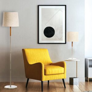 InLight Επιτραπέζιο φωτιστικό από λευκό μέταλλο και υφασμάτινο καπέλο (3453-WH)