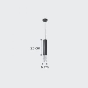 InLight Κρεμαστό φωτιστικό από μαύρο μέταλλο και κρύσταλλα (4014)