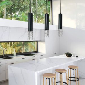 InLight Κρεμαστό φωτιστικό από μαύρο μέταλλο και κρύσταλλα (4014)