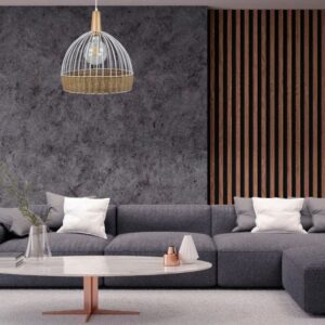 InLight Κρεμαστο Φωτιστικο Λευκο μεταλλο & Σχοινι 4028-Β