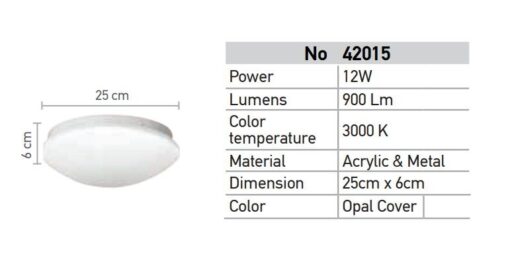 InLight Πλαφονιερα LED 12W 3000K 42015