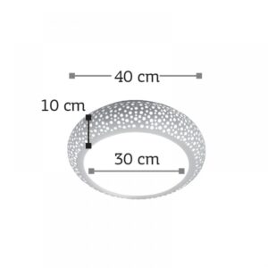 InLight Πλαφονιέρα οροφής λευκή από γύψο 3XE27 D:40cm (42155-B)