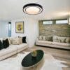 InLight Πλαφονιέρα οροφής LED 36W 3000K από μαύρο μέταλλο και ακρυλικό D:50cm (42179-A)