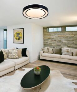 InLight Πλαφονιέρα οροφής LED 36W 3000K από μαύρο μέταλλο και ακρυλικό D:50cm (42179-A)