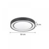 InLight Πλαφονιέρα οροφής LED 36W 3000K από μαύρο μέταλλο και ακρυλικό D:50cm (42179-A)