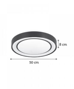 InLight Πλαφονιέρα οροφής LED 36W 3000K από μαύρο μέταλλο και ακρυλικό D:50cm (42179-A)