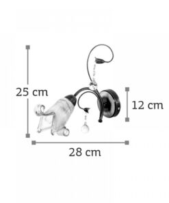 InLight Επιτοίχιο φωτιστικό από χρώμιο μέταλλο κρύσταλλα και λευκό γυαλί (43348-CH)