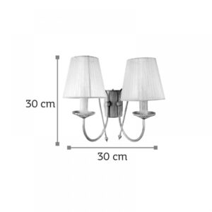 InLight Επιτοίχιο φωτιστικό από μέταλλο σε μπεζ πατίνα και υφασμάτινο καπέλο (43359)