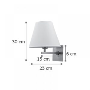 InLight Επιτοίχιο φωτιστικό από μέταλλο σε νίκελ ματ απόχρωση και υφασμάτινο καπέλο (43365-Νίκελ Ματ)