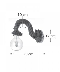 InLight Επιτοίχιο φωτιστικό από καφέ σχοινί και λευκό μέταλλο (43367-WH)