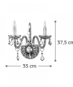 InLight Επιτοίχιο φωτιστικό από φιμέ γυαλί και κρύσταλλα (43391-2-FIME)