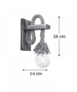 InLight Επιτοίχιο φωτιστικό από καφέ σχοινί και ξύλο (43402)