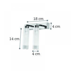 InLight Επιτοίχιο φωτιστικό από χρώμιο μέταλλο και αμμοβολή γυαλί (43419-2)