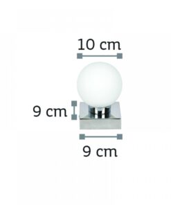 InLight Επιτοίχιο φωτιστικό από χρώμιο μέταλλο και λευκή οπαλίνα (43420-1)