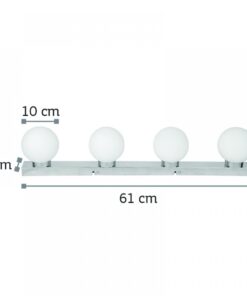 InLight Επιτοίχιο φωτιστικό από χρώμιο μέταλλο και λευκή οπαλίνα (43420-4)