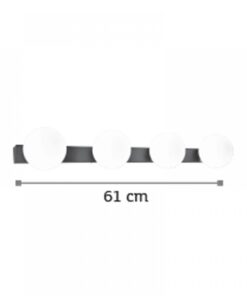 InLight Επιτοίχιο φωτιστικό από μαύρο μέταλλο και λευκή οπαλίνα (43422-4)