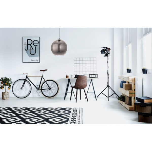 InLight Κρεμαστό φωτιστικό από φιμέ γυαλί 1XE27 D:30cm (4355-Α)