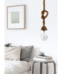 InLight Κρεμαστό φωτιστικό από καφέ σχοινί 1XE27 D:130cm (4381-1-BL)