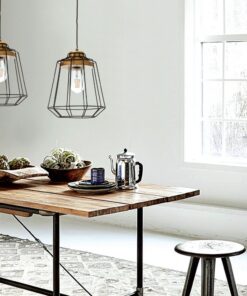 InLight Κρεμαστό φωτιστικό από μαύρο μέταλλο και ξύλο (4388)